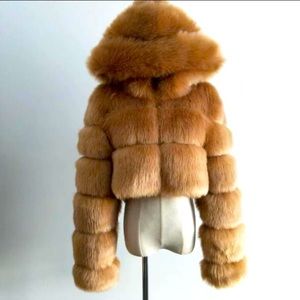 Fur cropped jacket BRAND NEW! Never worn